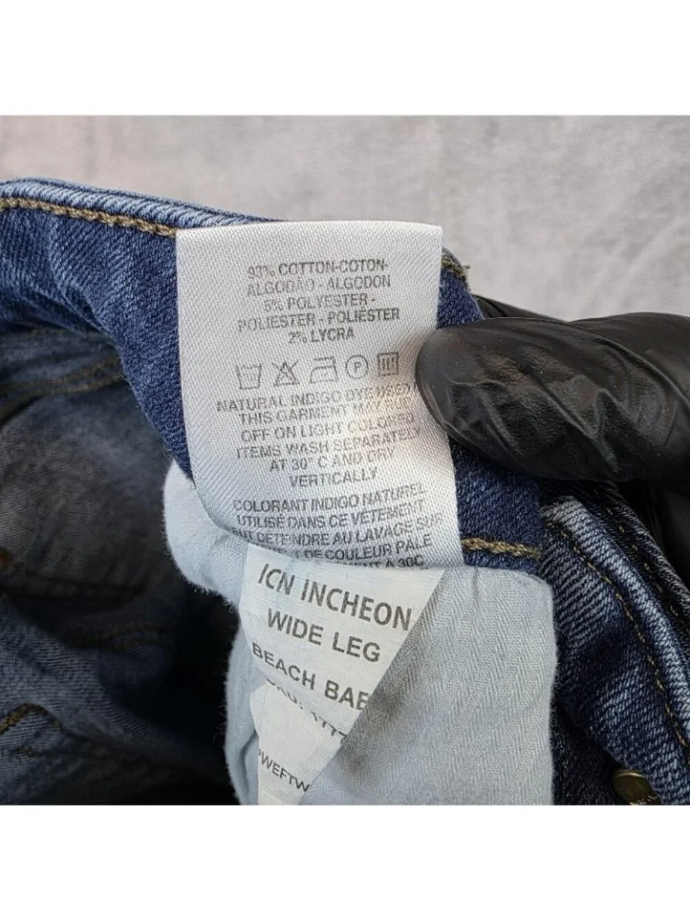 Warp + Weft ICN Incheon Wide Leg Jeans Womens 26 Blue Med Wash High Rise Crop - Picture 10 of 16